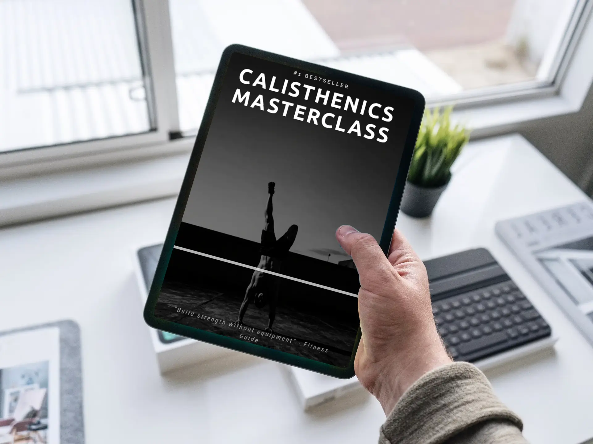 Calisthenics Masterclass e-book op een tablet